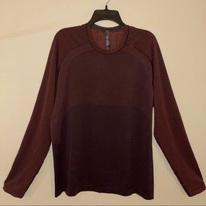 Lululemon mens Metal Vent Tech long sleeve shirt size XL dark red